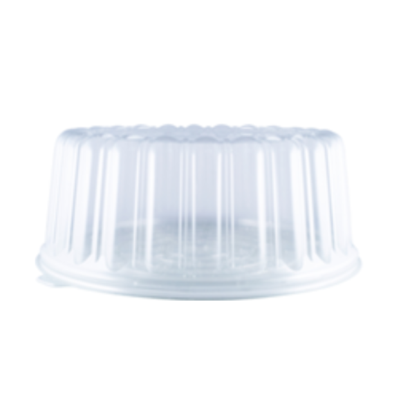 Envase torta 25 a 30 personas, base transparente, tapa transparente diametro 31.2X12.2  x70 UN